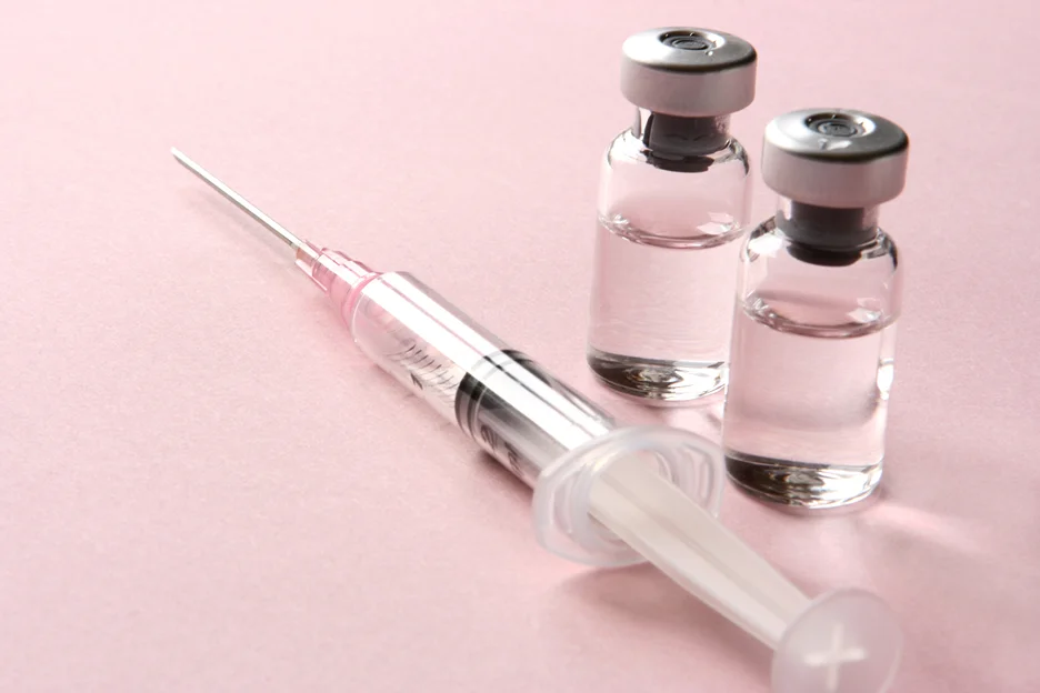 Syringe with reconstituted AOD 9604 ready for injection