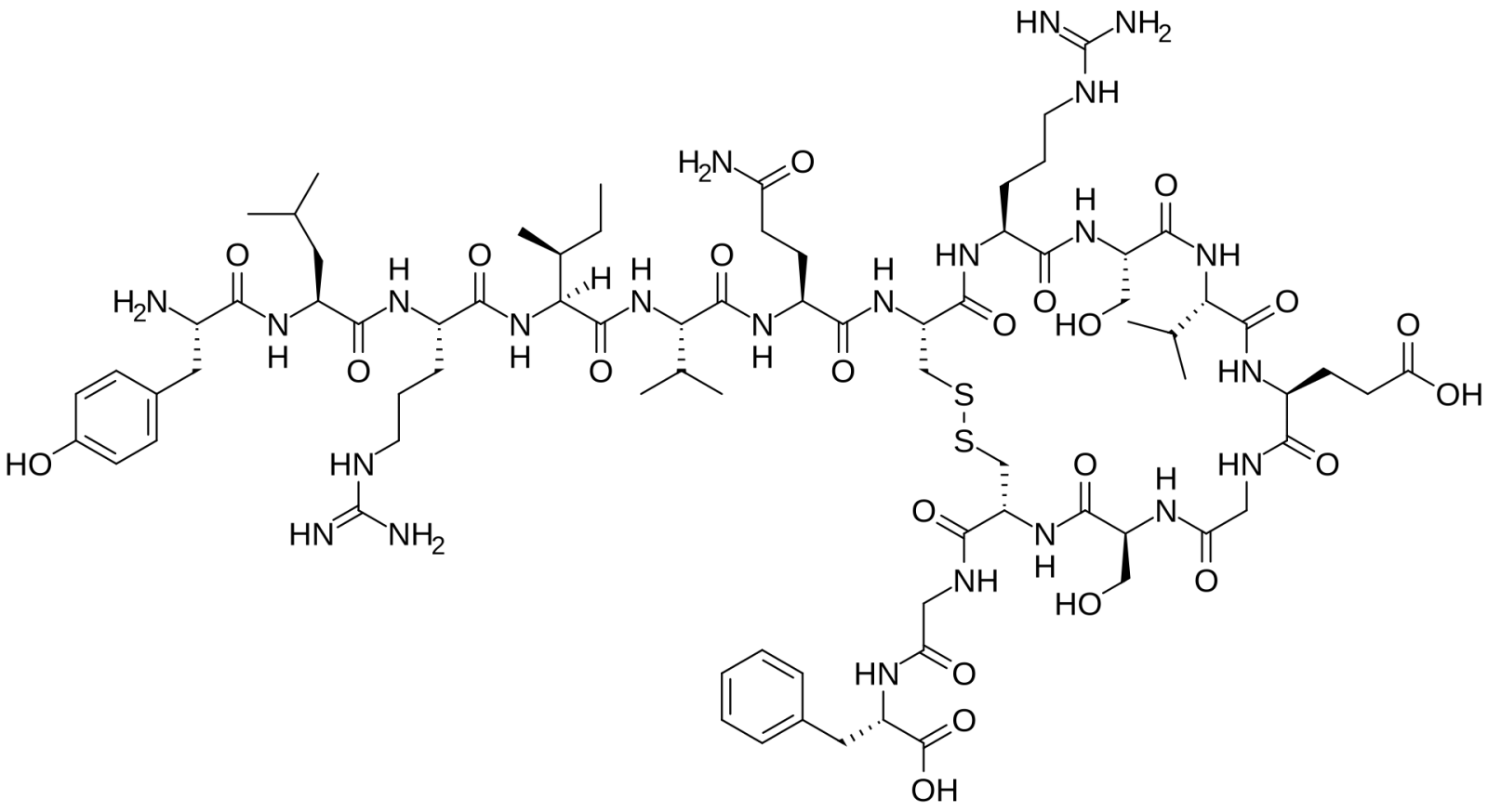 Molecular structure of AOD 9604 peptide